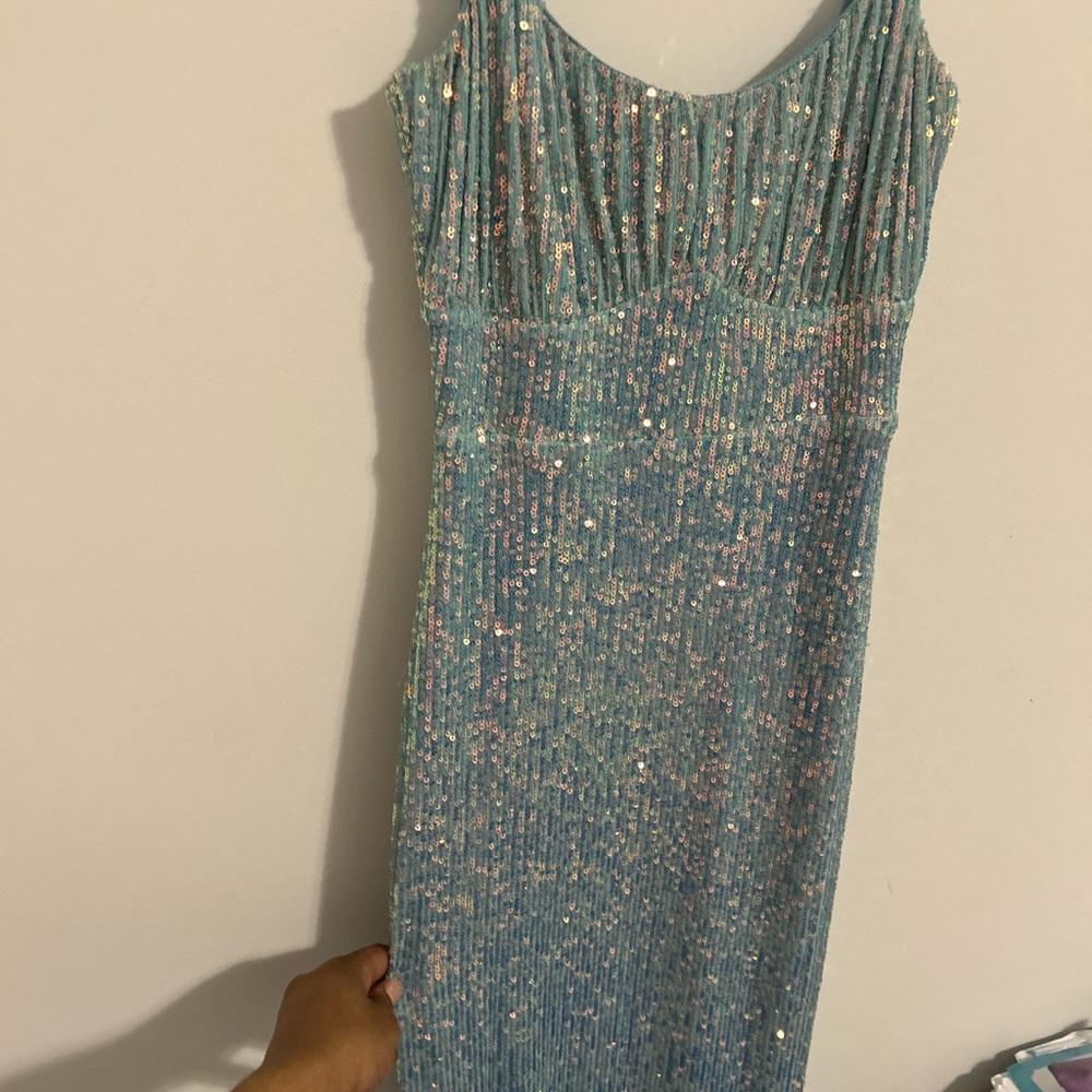 Sparkling Blue Sequin Dress